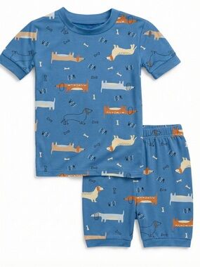 Vaenait Baby Bamboo Dachshund Dog Short Sleeve Shorts Pajama Set 3T 6-7
